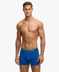 Superdry Boxer Triple Pack z bawełny organicznej – komfortowe bokserki. Niebieskie bokserki damskie Superdry, bez wzorów, z bawełny. Za 186.50 zł.