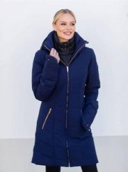 Damska długa kurtka Equestrian Stockholm Denali. Niebieskie kurtki EQUESTRIAN STOCKHOLM, na zimę, s, bez wzorów, z puchu, bez kaptura. Za 1,335.00 zł.