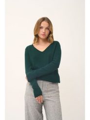 Just Cashmere Kaszmirowy sweter "Joan" w kolorze ciemnozielonym rozmiar: M. Zielone swetry Just Cashmere, m, bez wzorów, z kaszmiru, bez ramiączek. Za 380.34 zł.