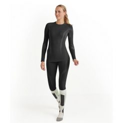 Damska koszulka z długim rękawem Falke Wool-Tech. Czarne t-shirty sportowe Falke, bez wzorów, bez ramiączek. Za 486.00 zł.