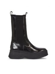 Calvin Klein Sztyblety Pitched Chelsea Boot HW0HW01686 Czarny. Czarne botki Calvin Klein, bez wzorów, ze skóry, bez obcasa, na koturnie, bez zapięcia. Za 539.99 zł.