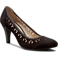 Półbuty CAPRICE - 9-22413-36 Black Suede 004. Czarne czółenka marki Caprice, z materiału, eleganckie. W wyprzedaży za 179.00 zł.