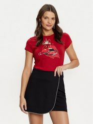 Guess T-Shirt W5RI23 K49A1 Czerwony Slim Fit. Czerwone t-shirty Guess, s, z aplikacjami, z bawełny, bez kołnierzyka, bez ramiączek. Za 169.99 zł.
