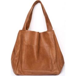 Shopper bag skórzany Look made with Love Nairobi Look 570 camel. Brązowe shopper bag Look made with Love, bez wzorów, z nubiku, na ramię, małe, bez dodatków. Za 419.99 zł.
