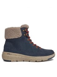 Skechers Trapery Glacial Ultra Woodsy 144175/NVY Niebieski. Niebieskie traperki Skechers, bez wzorów, ze skóry, bez obcasa, bez zapięcia. Za 429.99 zł.