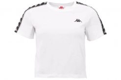 Kappa Inula T-Shirt, damski t-shirt. Białe t-shirty sportowe Kappa, m, bez wzorów, z bawełny, bez ramiączek, na fitness i siłownię. Za 69.99 zł.