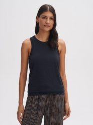 OPUS Top w kolorze granatowym rozmiar: 36. Niebieskie topy Opus, bez wzorów, bez kołnierzyka, bez ramiączek. Za 100.99 zł.