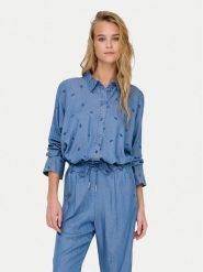 ONLY Koszula New Grace 15337926 Niebieski Loose Fit. Niebieskie koszule ONLY, xs, bez wzorów, z lyocellu, bez kołnierzyka, bez ramiączek. Za 139.99 zł.