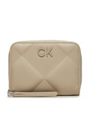 Calvin Klein Duży Portfel Damski Quilt K60K611783 Beżowy. Brązowe portfele Calvin Klein, bez wzorów, ze skóry. Za 349.99 zł.
