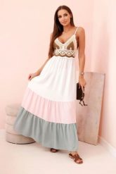Sukienka damska boho maxi na ramiączkach z ażurową górą ciemny miętowy + cukierkowy róż. Czerwone sukienki Kesi Włoski, na plażę, l, w ażurowe wzory, z bawełny, boho, bez kołnierzyka, bez ramiączek, maxi, rozkloszowane. Za 217.48 zł.