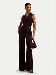 LAUREN RALPH LAUREN Kombinezon 200951343001 Bordowy Regular Fit. Czerwone sukienki Lauren Ralph Lauren, bez wzorów, z syntetyku, bez kołnierzyka, bez ramiączek. Za 419.99 zł.