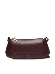 Calvin Klein Torebka Hardware Zip Crossbody LV04F1046G Bordowy. Czerwone listonoszki Calvin Klein, bez wzorów, ze skóry, bez dodatków. Za 329.99 zł.