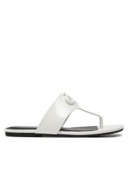 Calvin Klein Jeans Japonki Flat Sandal Slide Toepost Mg Met YW0YW01342 Biały. Białe japonki Calvin Klein Jeans, bez wzorów, z jeansu. Za 219.99 zł.