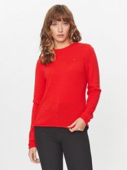Tommy Hilfiger Sweter WW0WW40264 Pomarańczowy Regular Fit. Brązowe swetry Tommy Hilfiger, xxl, bez wzorów, z wełny, bez ramiączek. Za 299.99 zł.