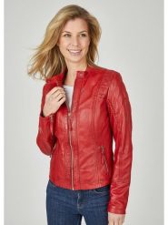 7eleven Skórzana kurtka w kolorze czerwonym rozmiar: 38. Czerwone kurtki 7eleven, bez wzorów, ze skóry, bez kaptura. Za 434.99 zł.