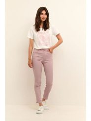CULTURE Dżinsy - Slim fit - w kolorze jasnoróżowym rozmiar: 40. Różowe jeansy Culture, bez wzorów, klasyczne, z podwyższonym stanem. Za 131.43 zł.