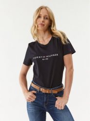 Tommy Hilfiger T-Shirt Heritage C-Nk WW0WW31999 Granatowy Regular Fit. Niebieskie t-shirty Tommy Hilfiger, xxs, bez wzorów, z bawełny, bez kołnierzyka, bez ramiączek. Za 149.99 zł.