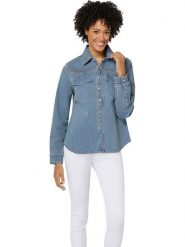 WITT WEIDEN Bluzka dżinsowa w kolorze niebieskim rozmiar: 54. Niebieskie bluzki WITT WEIDEN, bez wzorów, bez kołnierzyka, bez ramiączek. Za 57.06 zł.