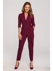 Stylove Kombinezon w kolorze bordowym rozmiar: L. Czerwone kombinezony Stylove, l, bez wzorów, z tkaniny, bez kołnierzyka, bez ramiączek. Za 284.95 zł.