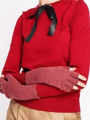 ASSUILI Rękawiczki w kolorze bordowym rozmiar: onesize. Czerwone rękawiczki Assuili, bez wzorów, z materiału. Za 74.28 zł.