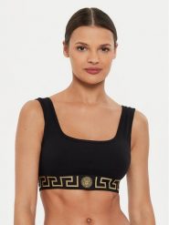 Versace Biustonosz top 1013323 1A10011 Czarny. Czarne biustonosze Versace, bez wzorów, z bawełny, bez kołnierzyka, bez ramiączek. Za 289.99 zł.