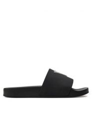 Guess Klapki E3GZ12 BB00F Czarny. Czarne klapki Guess, z aplikacjami, z tworzywa sztucznego, bez obcasa, bez zapięcia. Za 139.99 zł.
