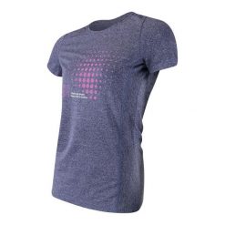 Damska koszulka techniczna z krótkim rękawem w kolorze niebieskim. Niebieskie t-shirty sportowe R-EVENGE, bez wzorów, z elastanu, bez ramiączek, na fitness i siłownię. Za 154.99 zł.