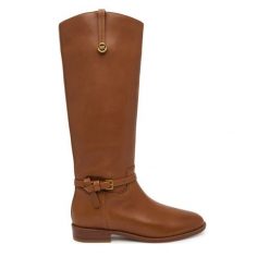 Oficerki MICHAEL Michael Kors. Brązowe kozaki MICHAEL Michael Kors, bez wzorów, bez obcasa, na płaskiej podeszwie, bez zapięcia. Za 1,469.00 zł.