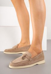 Ciemnobeżowe Mokasyny z Imitacji Zamszu z Ozdobną Aplikacją Tasseli. Brązowe mokasyny Born2be, z aplikacjami. Za 89.99 zł.