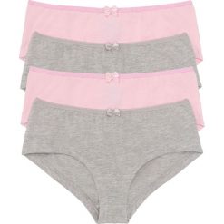 Figi "hipster" (4 pary) bonprix jasnoszary melanż - pudrowy jasnoróżowy. Figi marki bonprix. Za 35.96 zł.
