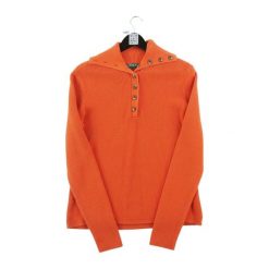 Damski pomarańczowy sweter. Brązowe swetry Ralph Lauren, l, bez wzorów, z materiału, eleganckie, bez ramiączek. Za 89.42 zł.