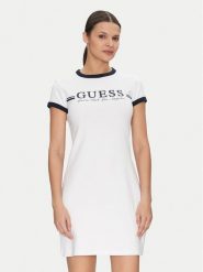 Guess Sukienka codzienna V5GK02 KCQX1 Biały Slim Fit. Białe sukienki Guess, na co dzień, xs, z aplikacjami, z bawełny, bez kołnierzyka, bez ramiączek, proste. Za 209.99 zł.