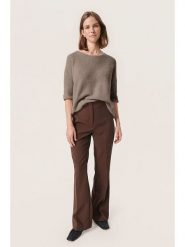 Soaked in Luxury Sweter "Tuesday" w kolorze jasnobrązowo-szarym rozmiar: L. Brązowe swetry Soaked in Luxury, l, bez wzorów, bez ramiączek. Za 152.98 zł.