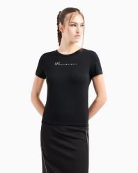 Koszulka damska EA7 Emporio Armani Natural Ventus 7. Czarne t-shirty sportowe EA7, l, bez wzorów, z elastanu, bez ramiączek, do biegania. Za 229.99 zł.