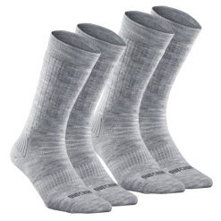 Skarpety turystyczne Quechua Hike 100 mid x 2. Szare skarpetki QUECHUA, bez wzorów, z dzianiny. Za 34.99 zł.
