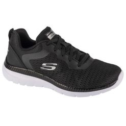 Buty do chodzenia damskie Skechers Dynamight 20. Czarne buty trekkingowe Skechers, bez wzorów, z materiału, bez zapięcia, trekkingowe. Za 259.99 zł.