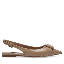 Baleriny GINO ROSSI. Brązowe baleriny Gino Rossi, bez wzorów, bez obcasa, bez zapięcia. Za 239.99 zł.