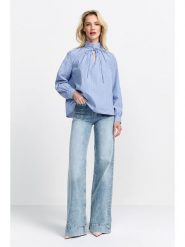 Rich & Royal Bluzka w kolorze błękitnym rozmiar: 38. Niebieskie bluzki Rich & Royal, bez wzorów, bez kołnierzyka, bez ramiączek. Za 208.99 zł.