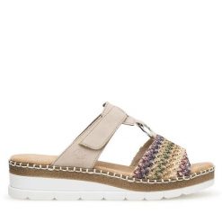Klapki Rieker. Klapki Rieker, bez wzorów, bez obcasa, bez zapięcia. Za 299.99 zł.