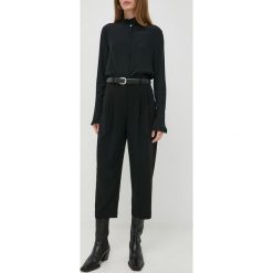 MICHAEL Michael Kors spodnie damskie kolor czarny proste high waist. Czarne spodnie materiałowe MICHAEL Michael Kors, bez wzorów, z materiału, z podwyższonym stanem. Za 1,159.90 zł.