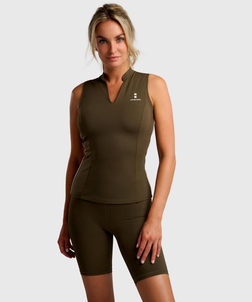 Koszulka Damska Elegance Tennis/Padel/Golf. Zielone swetry NORDICDOTS, bez wzorów, z materiału, eleganckie, moda ciążowa, bez ramiączek. Za 250.00 zł.
