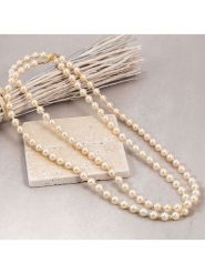 MENTHE À L'O Pozłacany naszyjnik - dł. 65 cm rozmiar: onesize. Żółte naszyjniki MENTHE À L'O, z materiału, z perłą, pozłacane. Za 85.45 zł.