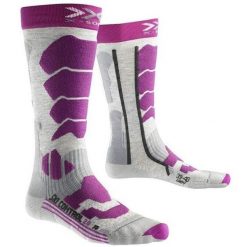 Skarpety narciarskie damskie X-Socks Ski Control 2.0 fioletowe. Białe skarpetki X-Socks, bez wzorów, z dzianiny. Za 55.00 zł.