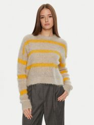 American Vintage Sweter Bymi BYM18CH24 Beżowy Loose Fit. Brązowe swetry American Vintage, l, bez wzorów, z wełny, vintage, bez ramiączek. Za 749.99 zł.