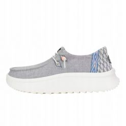 HeyDude Damskie Mokasyny Wendy Peak Chambray Woven. Szare mokasyny Hey dude, bez wzorów, z materiału. Za 289.00 zł.