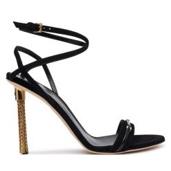 Sandały Elisabetta Franchi. Czarne sandały Elisabetta Franchi, bez wzorów, bez obcasa, na szpilce, bez zapięcia. Za 3,249.00 zł.