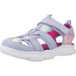 Sandały Skechers Model Flex Splash Kolor Fioletowy. Fioletowe sandały Skechers, bez wzorów, z syntetyku, bez obcasa, bez zapięcia. W wyprzedaży za 209.85 zł.
