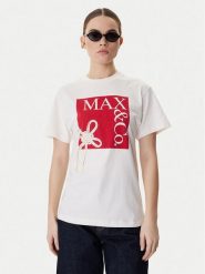 MAX&Co. T-Shirt Mcivolare 2618971016200 Écru Regular Fit. T-shirty MAX&Co., s, bez wzorów, z bawełny, bez kołnierzyka, bez ramiączek. Za 529.99 zł.