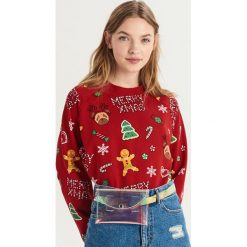 Bluza ze świątecznym nadrukiem all over - Czerwony. Bluzy marki Sinsay. Za 49.99 zł.