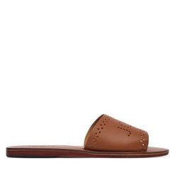 Klapki JOOP!. Brązowe klapki Joop!, bez wzorów, bez obcasa, bez zapięcia. Za 389.99 zł.